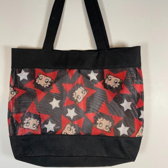 Betty Boop Women's Black Red White Handbag Tote Bag - Picture 3 of 8
